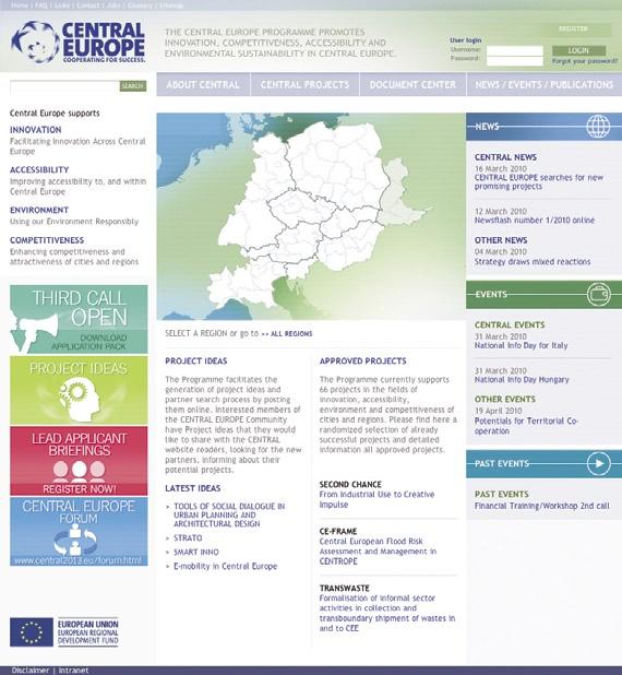 Join the CENTRAL EUROPE Community To guide project promoters in developing their project ideas and to facilitate partner search and networking, the CENTRAL EUROPE homepage, contains a Project Idea