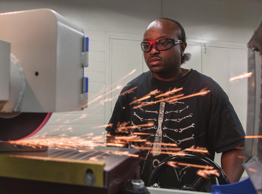 Michael Williams works during a CNC class at MATC s Downtown Milwaukee Campus.