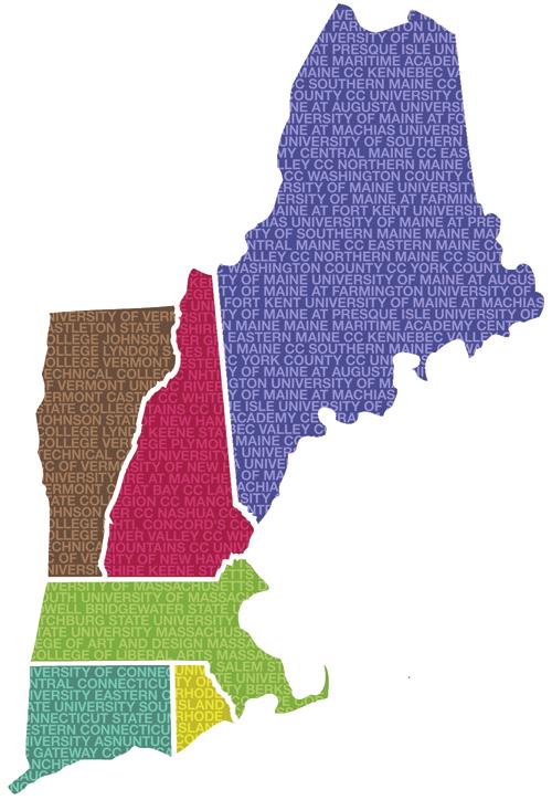 2017-18 A discount on out-of-state tuition at state colleges and universities in Connecticut, Maine, Massachusetts, New Hampshire, Rhode Island and Vermont for