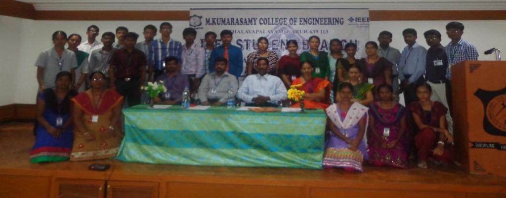 Reported by: M.Keerthana M.KUMARASAMY COLLEGE OF ENGINEERING IEEE INAGURAL FUNCTION The function was conducted on 08.08.2014. Welcome address was given by Mr.S.VinothKumar, IEEE student Chairman.