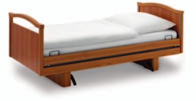 The low bed height of 37 cm makes it easy to get into and out of bed comfortably, even for smaller residents, and facilitates transfer to a chair.