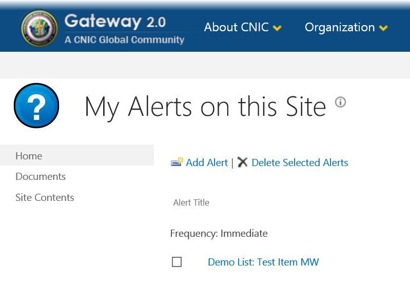 Useful Features: Alerts Managing Your Alerts 13 Edit Alert: Click the Title of the Alert you wish to edit (it is a link to the Edit Alert