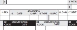 Facility claims Please make sure to complete Field 12 with Admission date and hour for