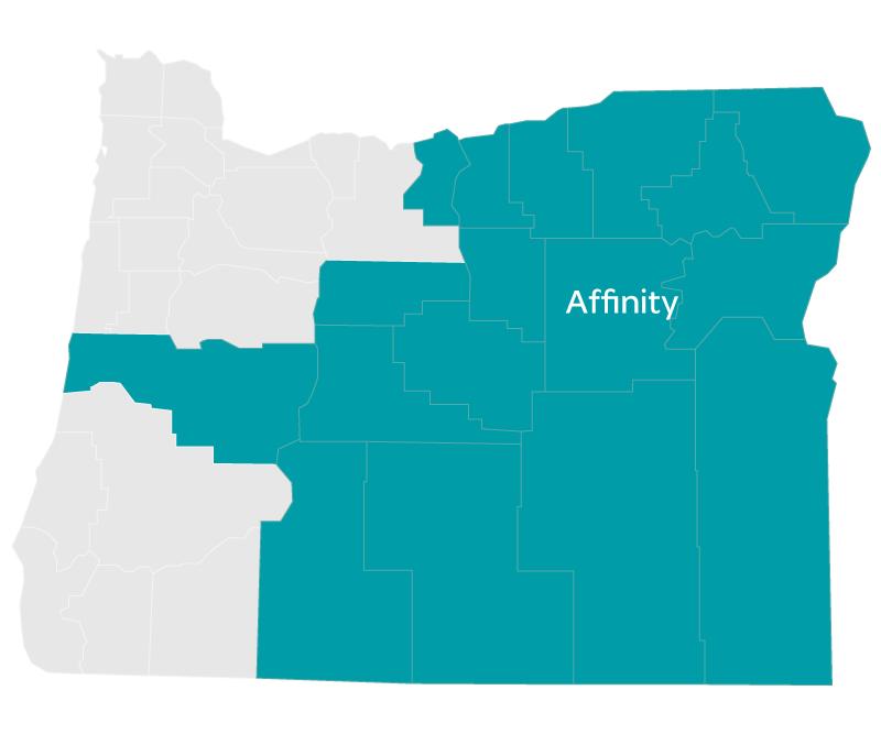Affinity Network 1. Blue Mountain Hospital District 2. CHI St. Anthony Hospital 3. Good Shepherd 4. Grande Ronde Hospital 7 3 2 4 14 5. Harney District Hospital 6. Lake Health District 7.