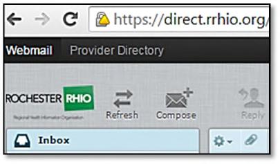 DIRECT Address Search: Users can locate their recipient s DIRECT address in several ways as follows: Compose Message.