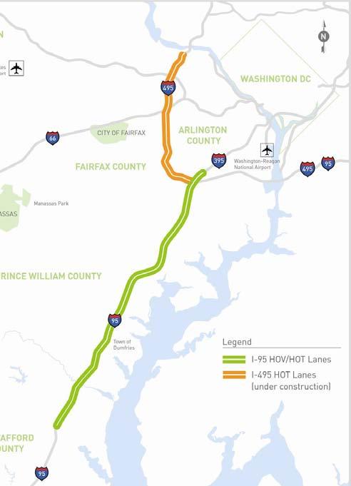 I-95 & I-495 EXPRESS LANES PROJECTS I-95 Express Lanes Comprehensive agreement with Transurban/Fluor executed July 2012 Opens in December 2014 Transurban 73-year concession period Virginia