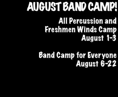 During camp you ll receive the field show music, pep tunes, and drill for our 2018 field show production.