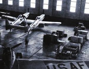 F-82H in the hangar, Ladd Air Force Base. by bombing ice jams which threatened to inundate local communities.