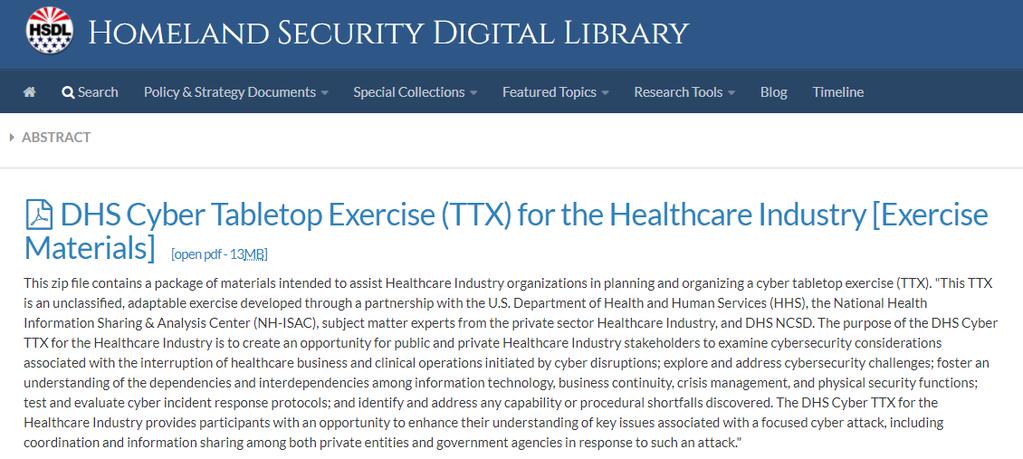 75 Packaged Tabletop Exercise (TTX)