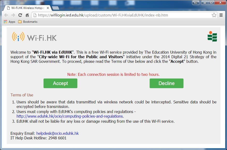 6. Now you may surf the Internet over the EdUHK wireless network.