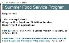 SFSP Resources (continued) ESE Summer Food Service Program Guide SFSP Regulations Additional