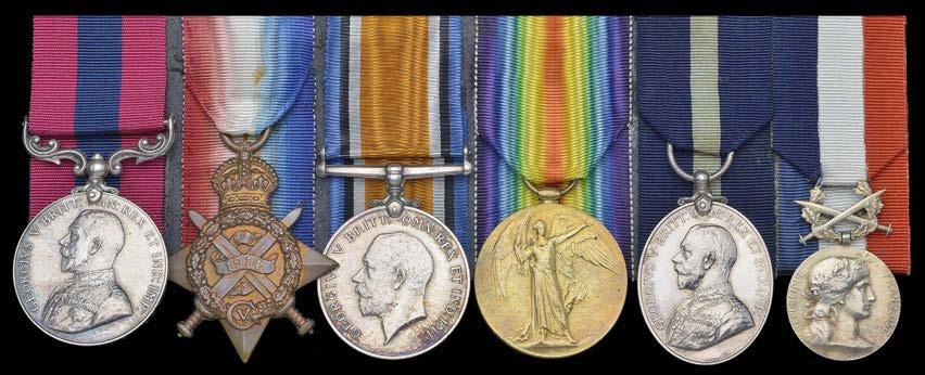 A fine Collection of Medals to The Sherwood Foresters (Nottinghamshire & Derbyshire Regiment) formerly 45th and 95th Foot 16 A Great War D.C.M. group of six awarded to Warrant Officer Class 2 A.