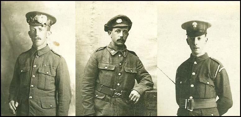 CAMPAIGN GROUPS AND PAIRS 688 Left to right: Ernest, Walter and Herbert A poignant family group to brothers: Three: Private E. W. Thorpe, Suffolk Regiment, who was killed in action in March 1916 1914-15 STAR (18304 Pte.