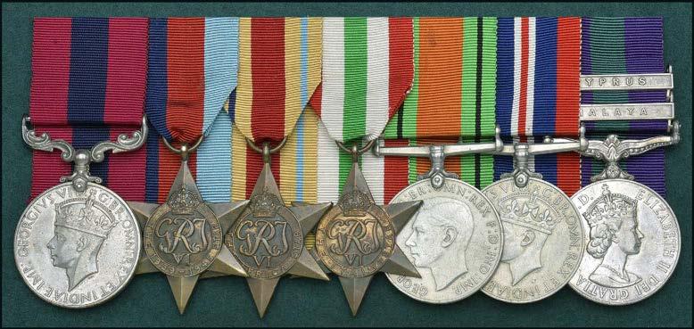 A fine Collection of Medals to The Sherwood Foresters (Nottinghamshire & Derbyshire Regiment) formerly 45th and 95th Foot 24 A Second World War Italian theatre D.C.M. group of seven awarded to Serjeant L.