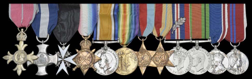 Exceptional Naval and Polar Awards from the Collection of RC Witte 767 A fine Second World War Malta operations O.B.E., Baltic 1919 operations D.S.C., O. St. J. group of twelve awarded to Captain E.