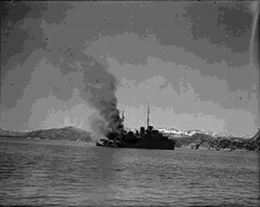 Exceptional Naval and Polar Awards from the Collection of RC Witte H.M.S. Bittern ablaze in Namsos Fjord Loss of the Bittern A Sub.