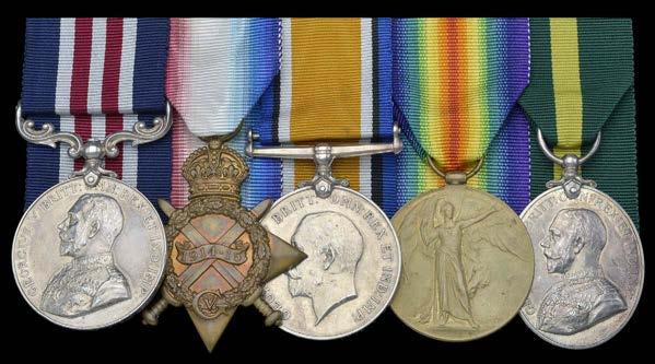 A fine Collection of Medals to The Sherwood Foresters (Nottinghamshire & Derbyshire Regiment) formerly 45th and 95th Foot 28 A Great War M.M. group of five awarded to Serjeant J. F. Smith, Machine Gun Corps, late 1/5th Battalion Nottinghamshire & Derbyshire Regiment - awarded the M.