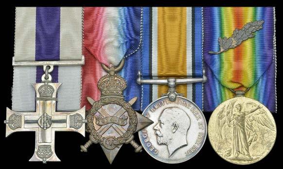 GROUPS AND SINGLE DECORATIONS FOR GALLANTRY 793 A fine Great War M.C. group of four awarded to Lieutenant J.