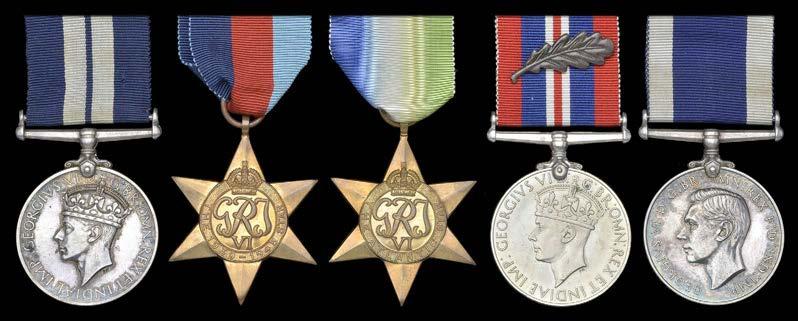 GROUPS AND SINGLE DECORATIONS FOR GALLANTRY 819 A rare Second World War submariner s D.S.M. group of five awarded to Acting Ch
