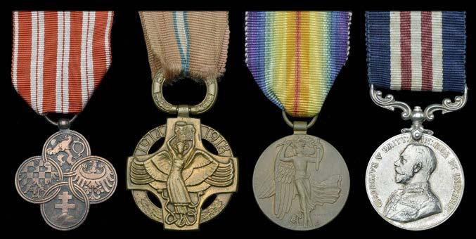 GROUPS AND SINGLE DECORATIONS FOR GALLANTRY 833 A rare Great War M.