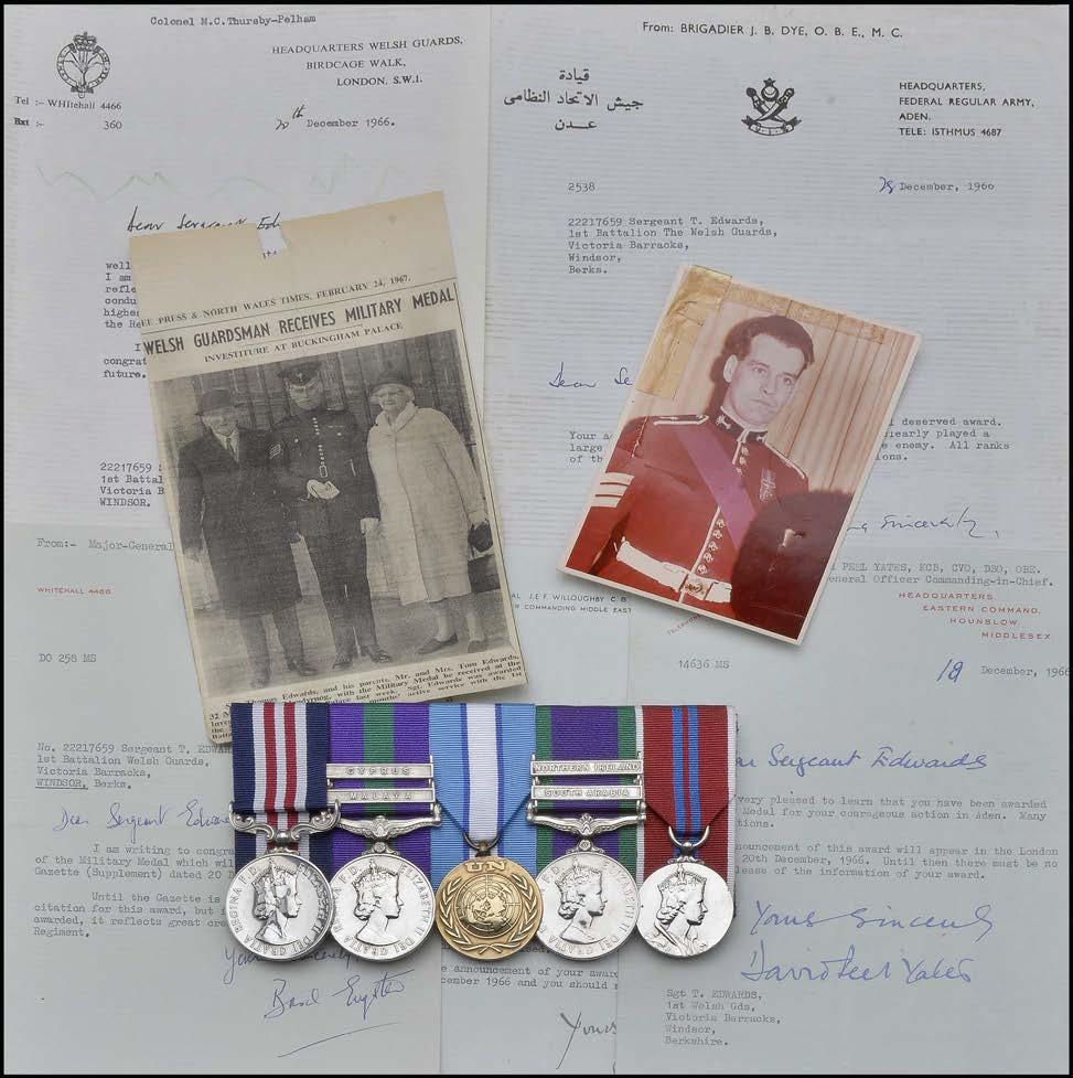 GROUPS AND SINGLE DECORATIONS FOR GALLANTRY 838 A rare Aden M.