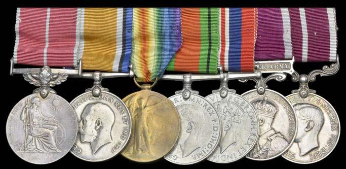 GROUPS AND SINGLE DECORATIONS FOR GALLANTRY 844 A rare inter-war B.E.M. group of seven awarded to Warrant Officer 1st Class W. T.