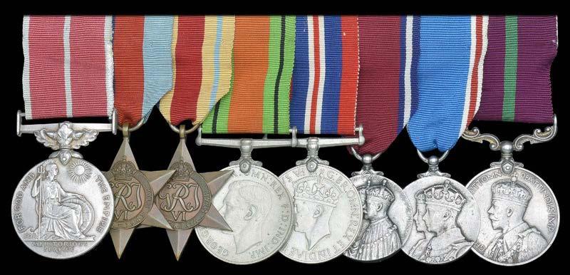 GROUPS AND SINGLE DECORATIONS FOR GALLANTRY 847 A Second World War B.E.M. (Military) group of five awarded to Electrical Artificer 3rd Class B. J.