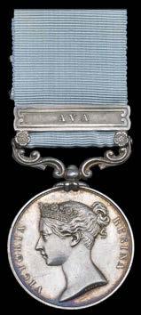 Served in the first and last of the major battles of the Peninsula War. 109 ARMY OF INDIA 1799-1826, 1 clasp, Ava (Serjt. E.