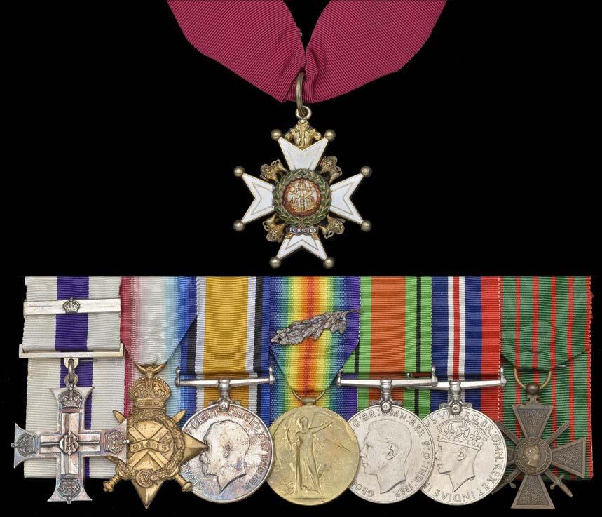 A fine Collection of Medals to The Sherwood Foresters (Nottinghamshire & Derbyshire Regiment) formerly 45th and 95th Foot 1 The Second World War C.B. and Great War M.C. and Bar group of eight awarded to Major-General A.