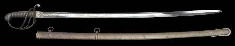 MILITARIA 240 AN 1822 PATTERN CAVALRY OFFICER S SWORD, the 88 cm bright blade by L.Holbeck, 4 New Bond St.