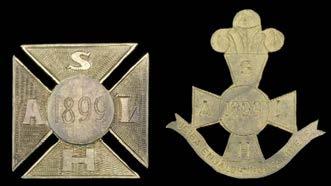 Ngapambele, original fasteners, the second in heavy cast brass is of cross patee form with central 1899 and SALH in the four arms of the cross (Owen 1662 and 1660), the second item