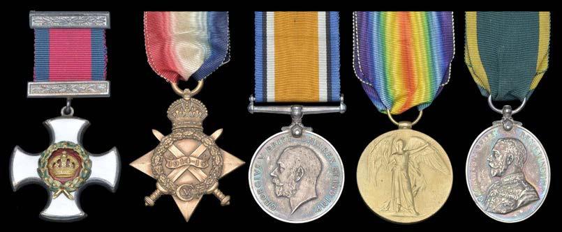 A fine Collection of Medals to The Sherwood Foresters (Nottinghamshire & Derbyshire Regiment) formerly 45th and 95th Foot 5 A Great War Western Front D.S.O. group of five awarded to Captain G.