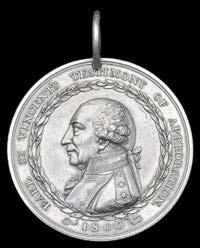 VINCENT S TESTIMONY OF APPROBATION 1800, silver, pierced with ring for suspension, light