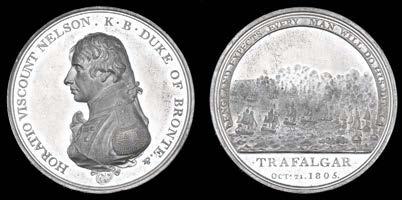 S MEDAL FOR TRAFALGAR 1805, white metal, with lettered edge, retains most of its original