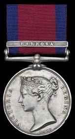 SINGLE CAMPAIGN MEDALS 333 MILITARY GENERAL SERVICE 1793-1814, 1 clasp, Barrosa (J. Moore, R. Arty. Drivers) edge bruising, very fine 750-850 Ex Baldwin 1948; Spink May 1984.