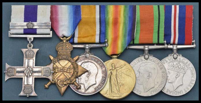 A fine Collection of Medals to The Sherwood Foresters (Nottinghamshire & Derbyshire Regiment) formerly 45th and 95th Foot 6 A Great War Western Front M.C. and Bar group of six awarded to Captain L.