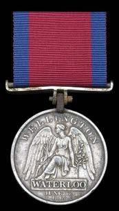 SINGLE CAMPAIGN MEDALS 339 The Waterloo medal awarded to Lieutenant-Colonel Sir Charles Blois, Bt.