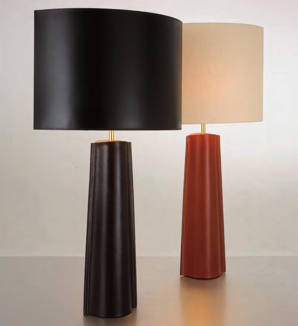 Cordoba: Large table light in saddlery leather with