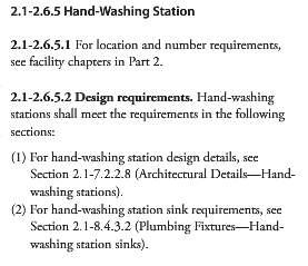 11.6.7 NOURISHMENT + HANDWASHING Common Component Note: FGI distinguishes between handwashing