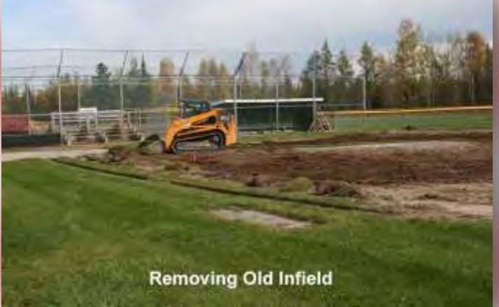 Specialized resurfacing materials were put on the infields of Sabourin, Rohn, Reynolds and