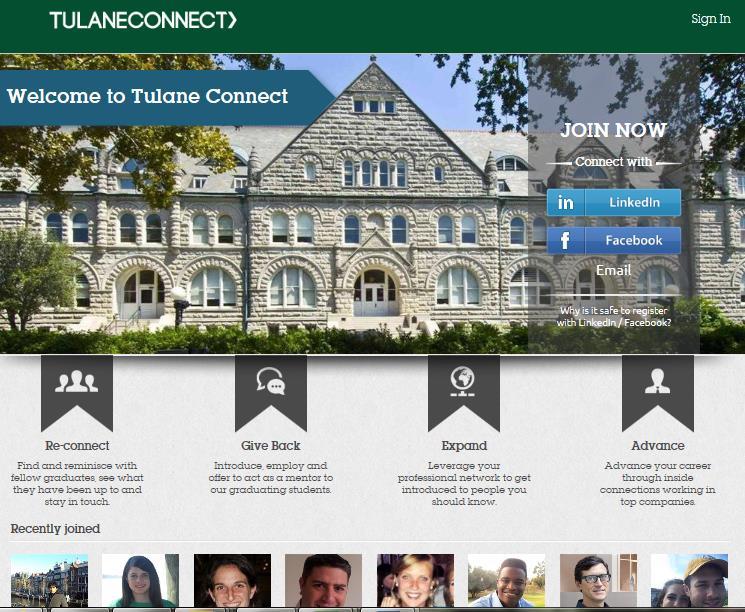 Tulane Alumni Association resources for new graduates Tulane Connect Encourage your student to register on