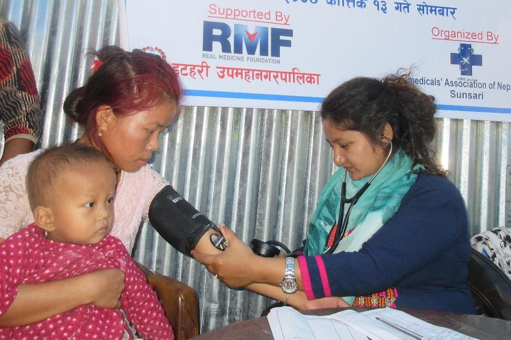 RMF also supported 3 free health camps for affected communities in the region in partnership with the Paramedical Association of Nepal (PAN) and Itahari Municipality, serving a total of 441 people.