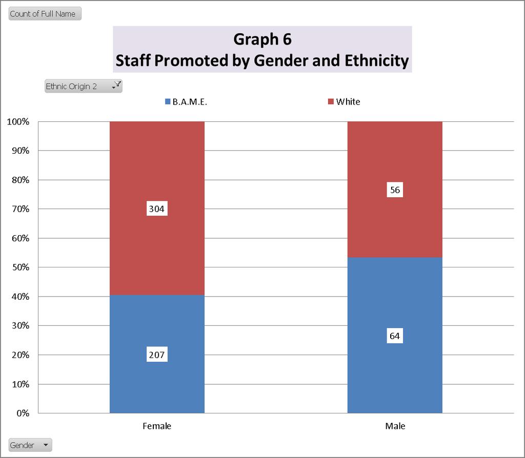 3.3 Promotions Graph 6 illustrates the number and percentage of promotions from September 2016 to September 2017 split by gender and ethnicity.