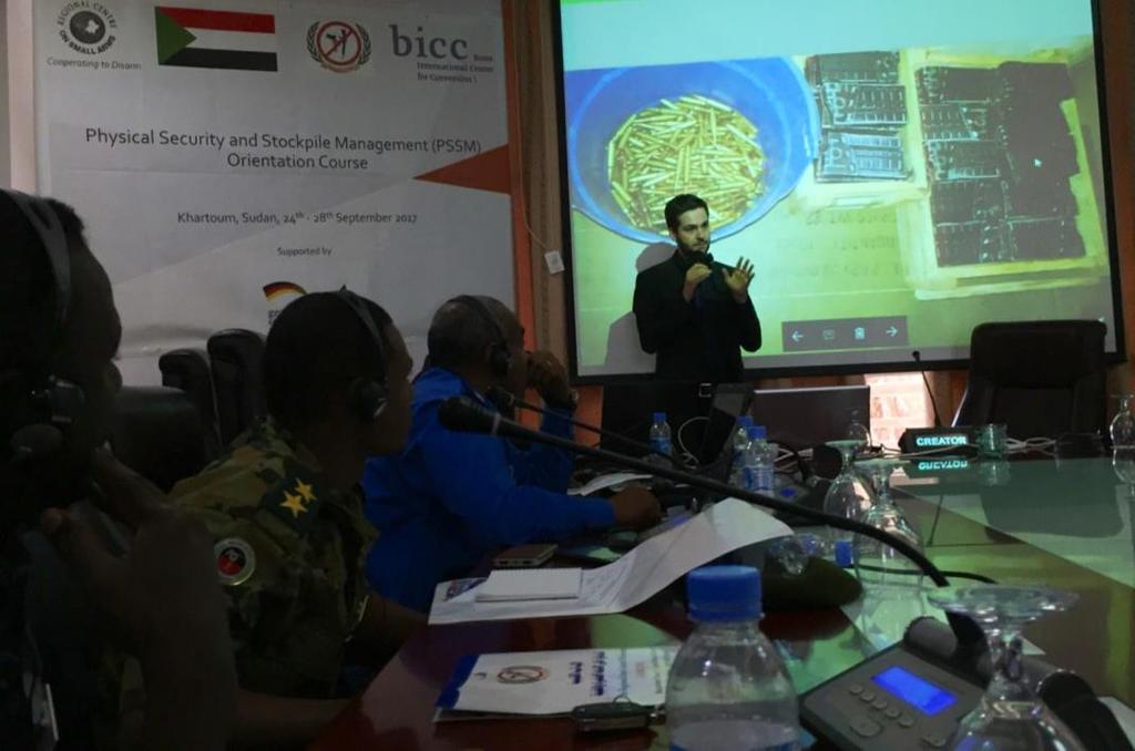 1. Course activity BICC Junior Technical Advisor Matthias Krötz addresses course participants The workshop was opened on Sunday, 24 September by His Excellency Minister of the Interior Hamid Manan,