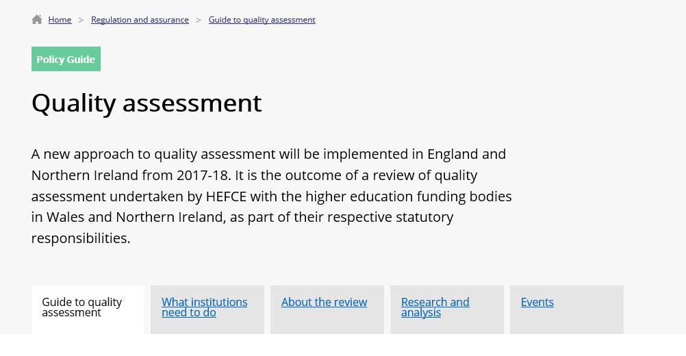 Available resources Quality assessment