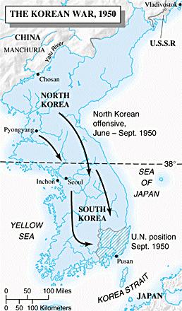 The Korean War (1950-53) Soviet-backed troops from North Korea invaded U.S.-backed South Korea in June 1950.