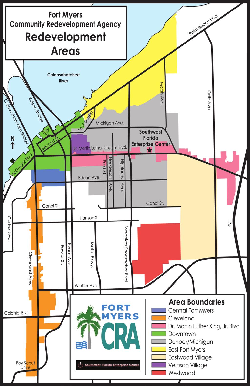 About Fort Myers CRA The Fort Myers CRA consists of two parts, the Redevelopment Division and the Southwest Florida Enterprise Center Division.