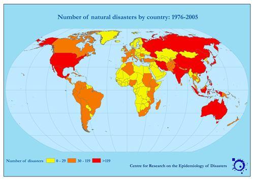 Asia experienced in 2009 once again the largest share in reported natural disaster occurrence (40.3%), accounted for 89.
