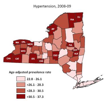 Age-Adjusted Prevalence of Hypertension (Ages 18+) by