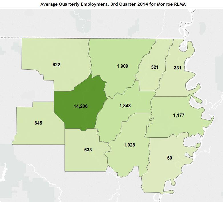 Healthcare and Social Assistance Employment in the Monroe Region
